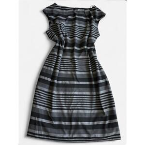 Calvin Klein Plus Size Women's Midi Dress Gray Striped Sleeveless